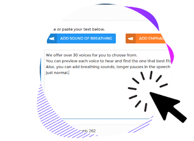 Speechelo Review - Step 1 of the creation process - Paste your text into the software